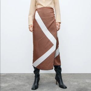 Zara Striped Wrap Skirt - S